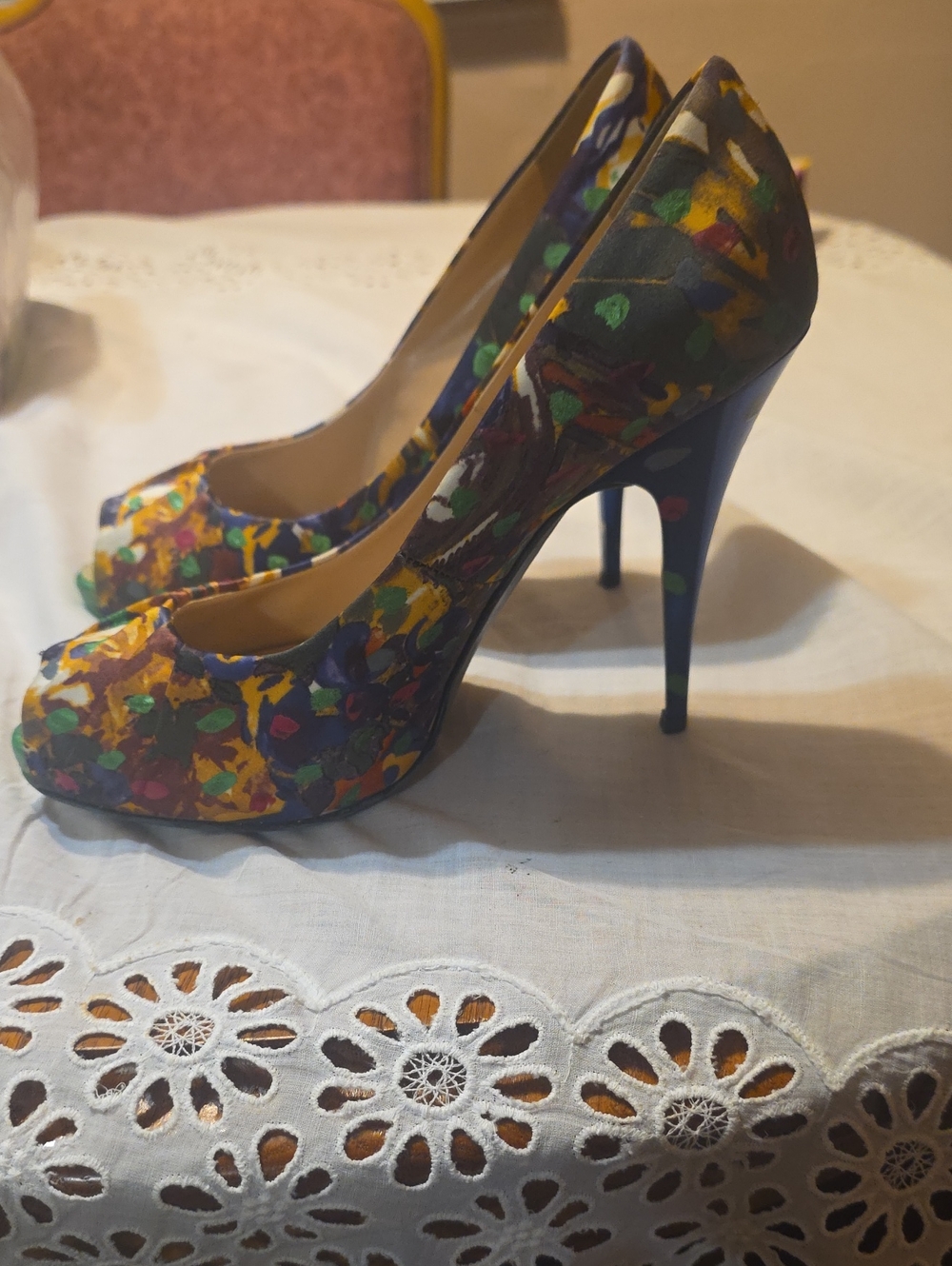 Giuseppe Zanotti Multicolor Painted Stiletto Pumps
